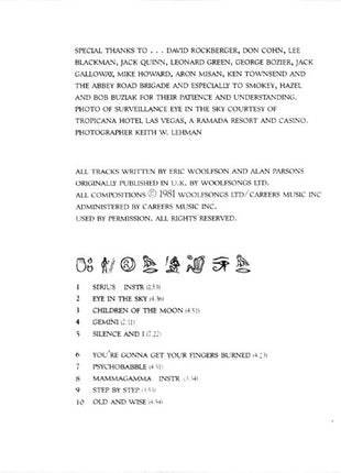 The Alan Parsons Project : Eye In The Sky (CD, Album, RE)