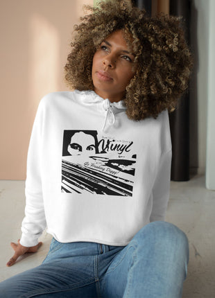 Go Freaking Diggg! Crop Hoodie | DJ Music Graphic, Retro Turntable