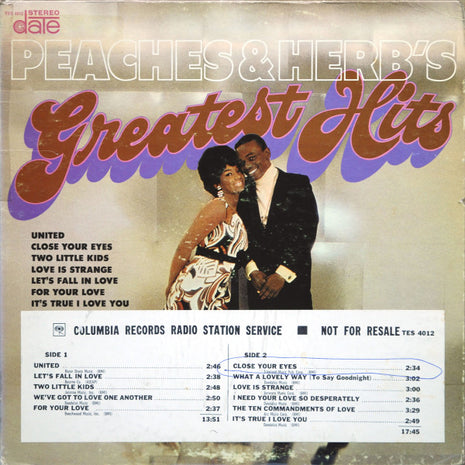Peaches & Herb : Peaches & Herb's Greatest Hits (LP, Comp, San)