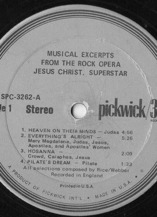 Various : Musical Excerpts From The Rock Opera Jesus Christ Superstar (LP)