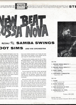 Zoot Sims And His Orchestra : New Beat Bossa Nova Means The Samba Swings (LP, Album, RE, RCA)