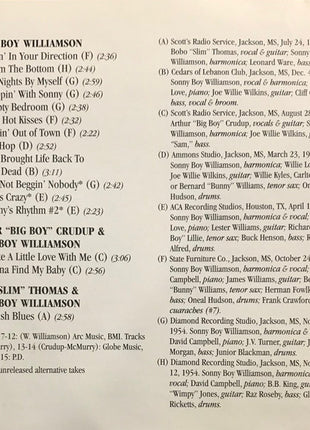 Sonny Boy Williamson (2) With Arthur "Big Boy" Crudup, Willie Love (2) & Bobo Thomas : Goin' In Your Direction (CD, Comp, RE)