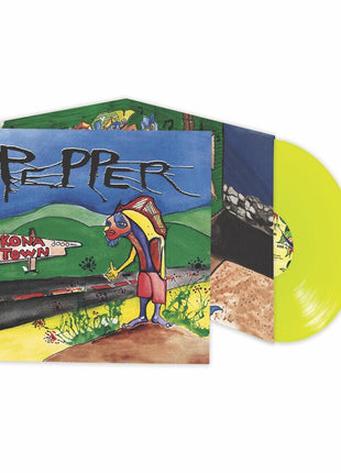 the album cover for Pepper - Kona Town [Indie Exclusive Limited Edition Opaque Neon Yellow LP]