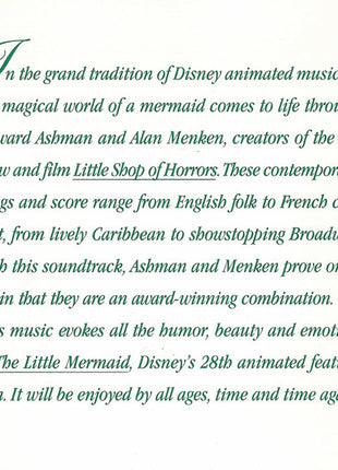 Various : The Little Mermaid (Original Motion Picture Soundtrack) (CD, Album)