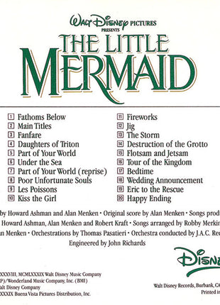 Various : The Little Mermaid (Original Motion Picture Soundtrack) (CD, Album)