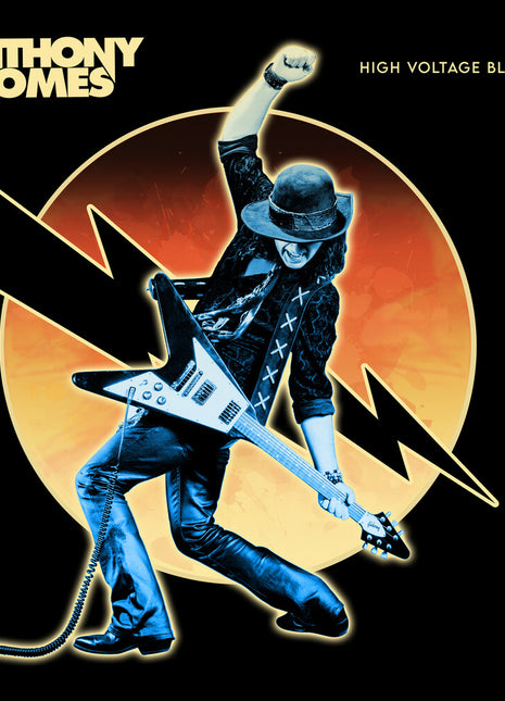 the album cover for Anthony Gomes - High Voltage Blues