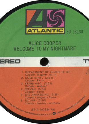 Alice Cooper (2) : Welcome To My Nightmare (LP, Album, Pre)