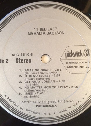 Mahalia Jackson : I Believe (LP, Comp, RE)