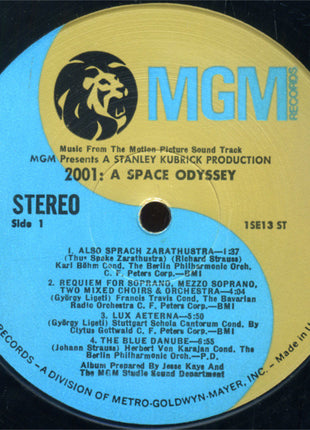 Various : 2001: A Space Odyssey (Music From The Motion Picture Sound Track) (LP, Album, MGM)