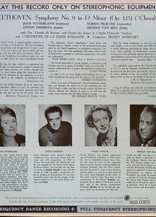 Ludwig van Beethoven, Ernest Ansermet, Joan Sutherland, Norma Procter, Anton Dermota, Arnold van Mill : Beethoven Ninth (LP)