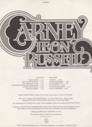 Leon Russell : Carney (LP, Album, Win)