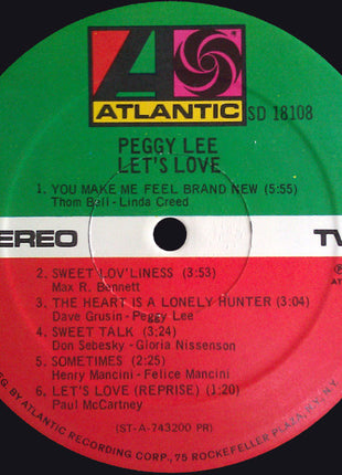 Peggy Lee : Let's Love (LP, Album, Pre)