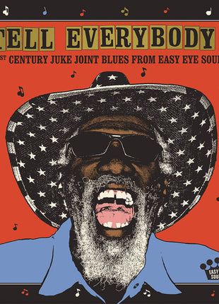the album cover for Various Artists - Tell Everybody! (21st Century Juke Joint Blues From Easy Eye Sound) [Indie Exclusive Limited Edition Gray Marble LP]