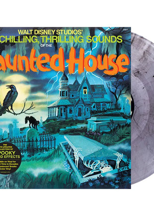 the album cover for Walt Disney Studio's Presents - Chilling, Thrilling Sounds Of The Haunted House [RSD Essential Indie Colorway Translucent Smoke LP]