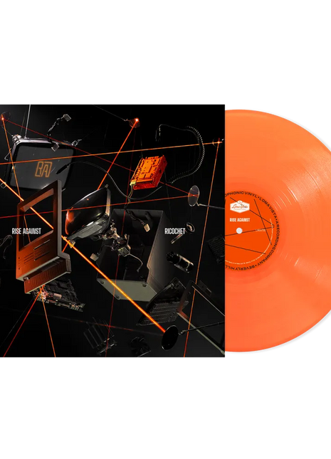 the album cover for Rise Against - Ricochet [Indie Exclusive Neon Orange LP]