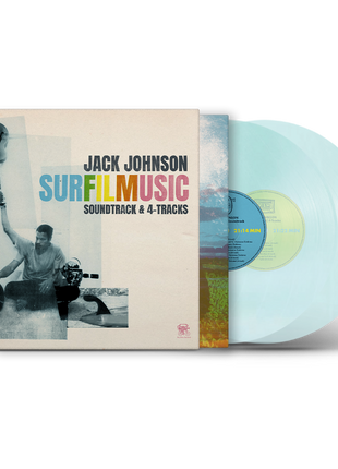 the album cover for Jack Johnson - SURFILMUSIC (Soundtrack & 4-Tracks) [Indie Exclusive Soda Pop Bottle Blue]