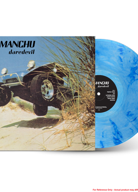 the album cover for Fu Manchu - Daredevil [Indie Exclusive Sky/Dune Buggy Blue Swirl]