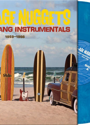 the album cover for Various Artists - SURF-AGE NUGGETS: TRASH & TWANG INSTRUMENTALS [Indie Exclusive Laguna Blue Marble]