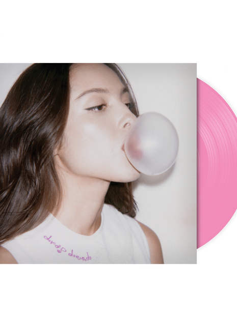 the album cover for Olivia Rodrigo - drop dead [chewing gum pink]