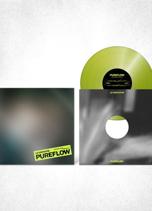 the album cover for LE SSERAFIM - 2nd Studio Album PUREFLOW pt.1 [Electric Yellow Glitter ver.]