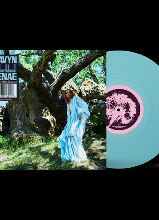 the album cover for Ravyn Lenae - Blue Island [Translucent Sky]