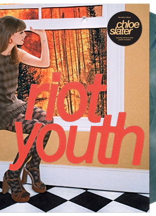 the album cover for Chloe Slater - Riot Youth [Indie Exclusive Recycled Eco Blue with Maxi Poster]