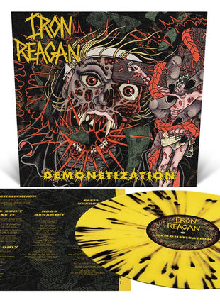 the album cover for Iron Reagan - Demonetization [Orchard Indie Exclusive Canary Yellow with Splatter]