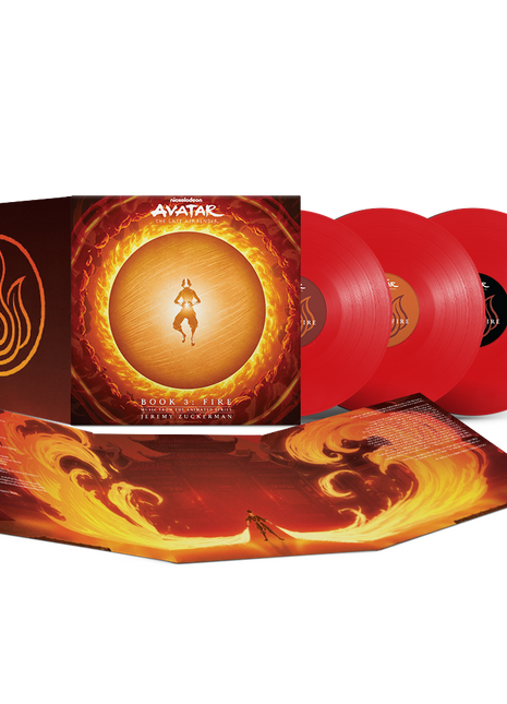 the album cover for Jeremy Zuckerman - Avatar: The Last Airbender - Book 3: Fire (Music from the Animated Series) [Red]
