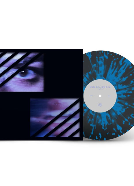 the album cover for Whirr - Whirr & Luster [Black Ice w/ Blue Splatter]