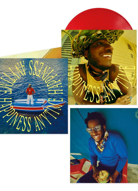 the album cover for Leon Bridges - Happiness Anytime [Indie Exclusive Campari Red]