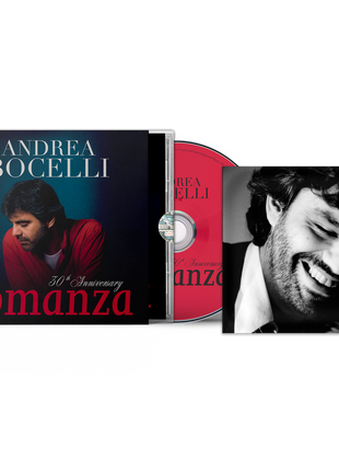 the album cover for Andrea Bocelli - Romanza - 30th Anniversary