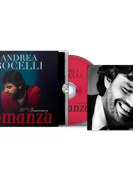 the album cover for Andrea Bocelli - Romanza - 30th Anniversary