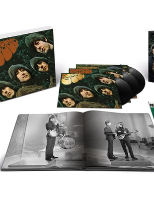 the album cover for The Beatles - Rubber Soul - Special Edition [Super Deluxe 180g 5LP + 7" Vinyl + Book]