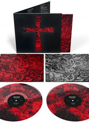 the album cover for Tony Iommi - From The Dark [Indie Exclusive Red/Black Marble 45 RPM]