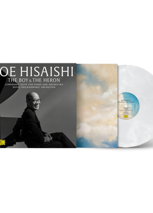 the album cover for Joe Hisaishi / Royal Philharmonic Orchestra - The Boy & The Heron: Symphonic Suite for Piano and Orchestra [Marbled]