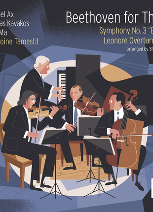 the album cover for Yo-Yo Ma, Leonidas Kavakos, Emanuel Ax, Antoine Tamestit - Beethoven for Three: Symphony No. 3 "Eroica" and Leonore Overture No. 3