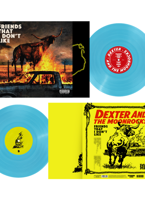 the album cover for Dexter & Moonrocks - Friends That I Don't Like [Indie Exclusive Blizzard Blue]