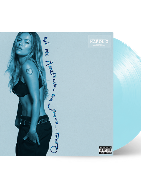 the album cover for Karol G - NO ME ARREPIENTO DE SENTIR TANTO [Clearwater Blue]