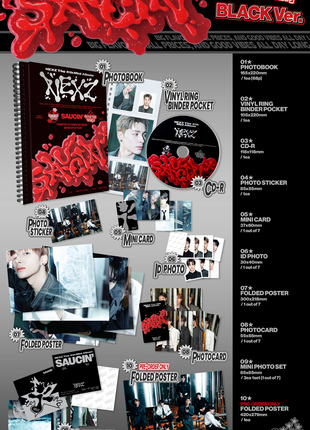 the album cover for Nexz - 4th Mini Album Saucin' [Black Ver.] [Limited Edition]