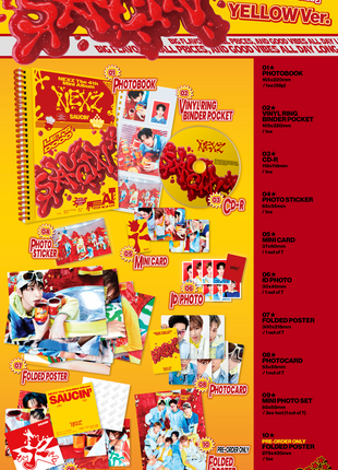 the album cover for Nexz - 4th Mini Album Saucin' [Yellow Ver.] [Limited Edition]