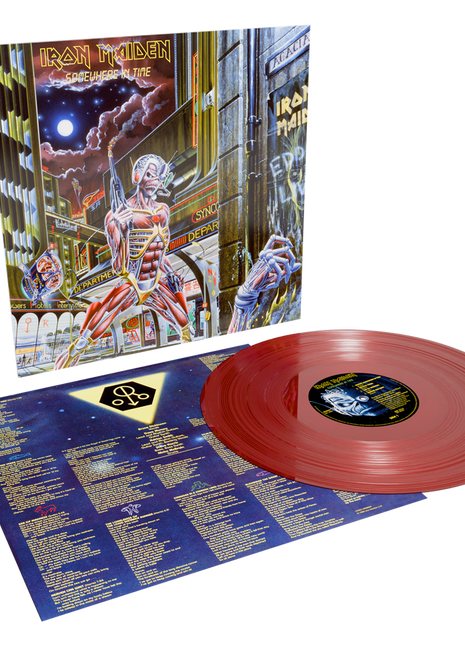 the album cover for Iron Maiden - Somewhere in Time - 40th Anniversary [Oxblood]