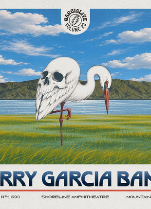 the album cover for Jerry Garcia Band - GarciaLive Volume 23: August 14th, 1993 Shoreline Amphitheatre
