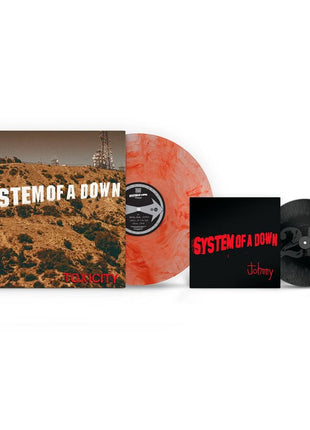the album cover for System Of A Down - Toxicity [Colored Vinyl] (Post) (Red) (Wsv) (Aniv) (Mrb)