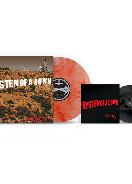 the album cover for System Of A Down - Toxicity [Colored Vinyl] (Post) (Red) (Wsv) (Aniv) (Mrb)