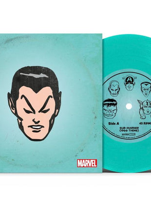 the album cover for Marvel Chorus - Merry Marvel Marching Society (1966 Theme) [Sub-Mariner Translucent Sea Foam 7" Single]