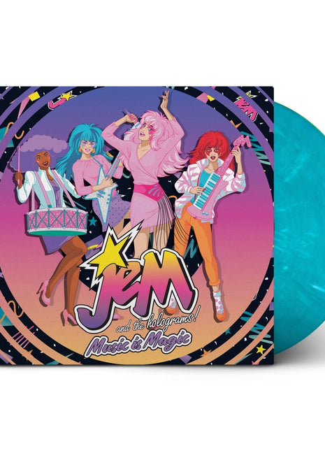 the album cover for Jem & The Holograms - Jem & The Holograms: Music Is Magic [ Tidal Wave Blue]