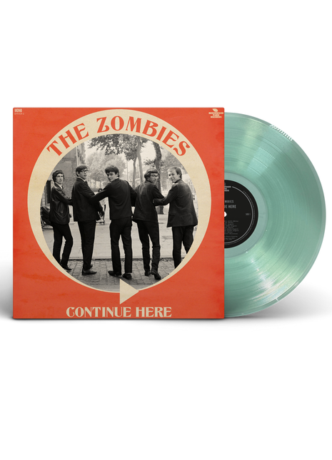 the album cover for The Zombies - Continue Here - Mono Remastered [Indie Exclusive Coke Bottle Clear]