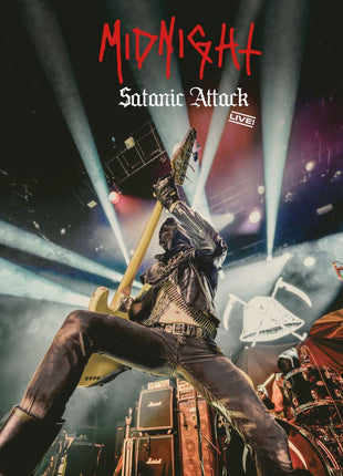 the album cover for Midnight - Satanic Attack Live!