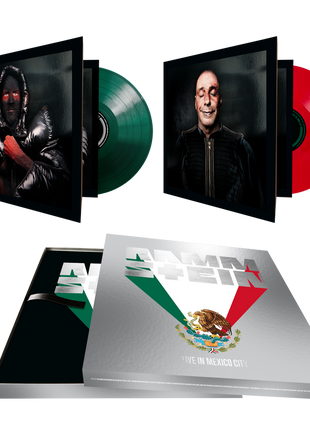 the album cover for Rammstein - LIVE IN MEXICO CITY [Color 180g 4 LP 45RPM]