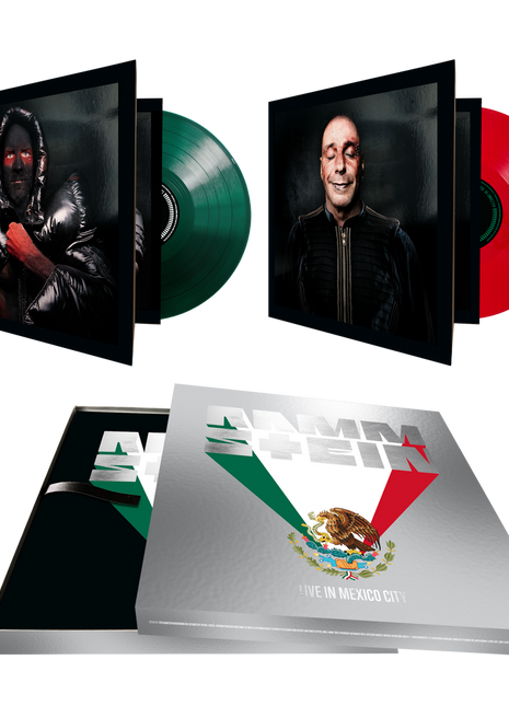 the album cover for Rammstein - LIVE IN MEXICO CITY [Color 180g 4 LP 45RPM]